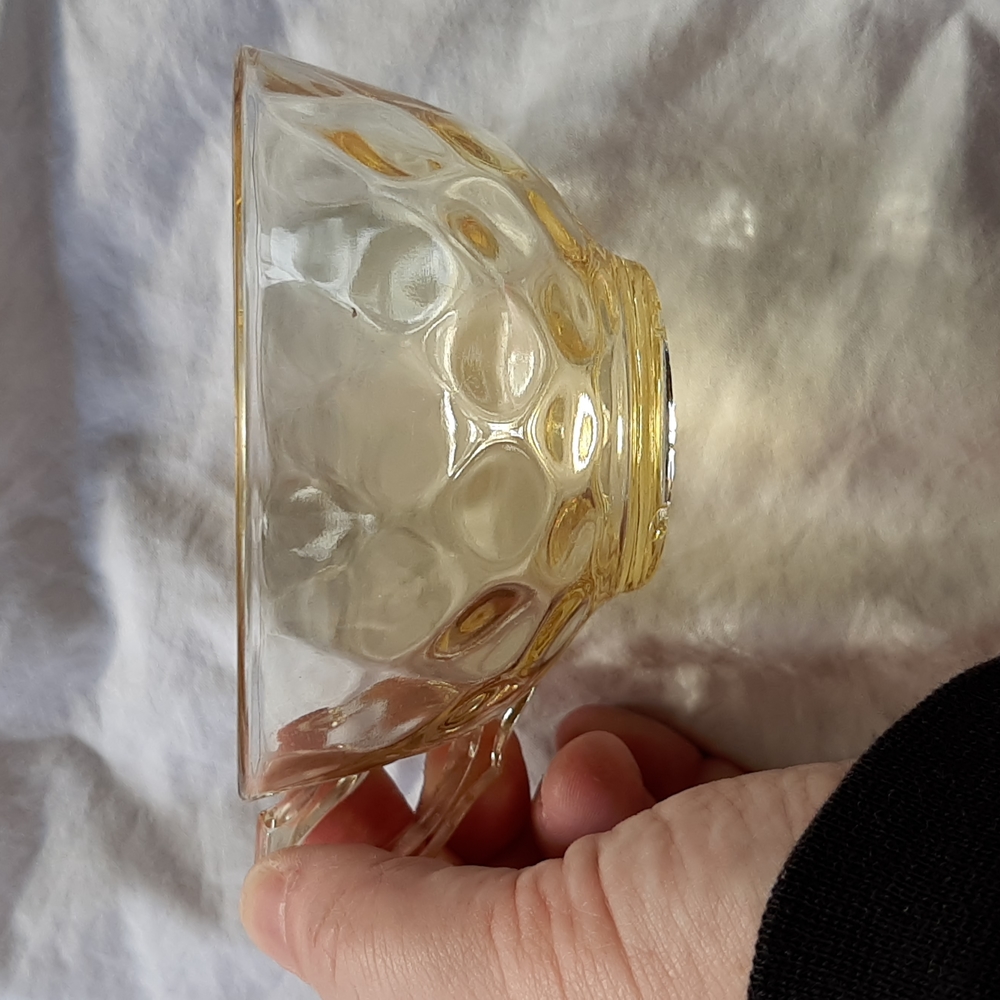 Set of 4 Heisey Vintage Yellow Glass Tea Cups